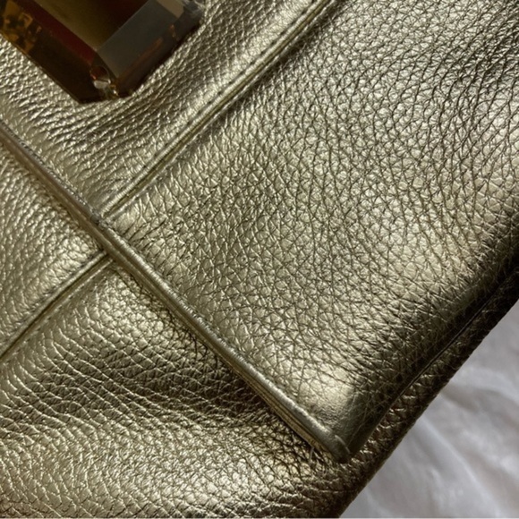 Worth New York gold clutch bag